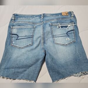 American Eagle Outfitters Light Blue Distressed Jean Shorts